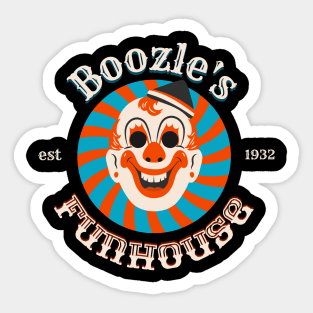 Boozle's Funhouse Clown Carnival Print Sticker